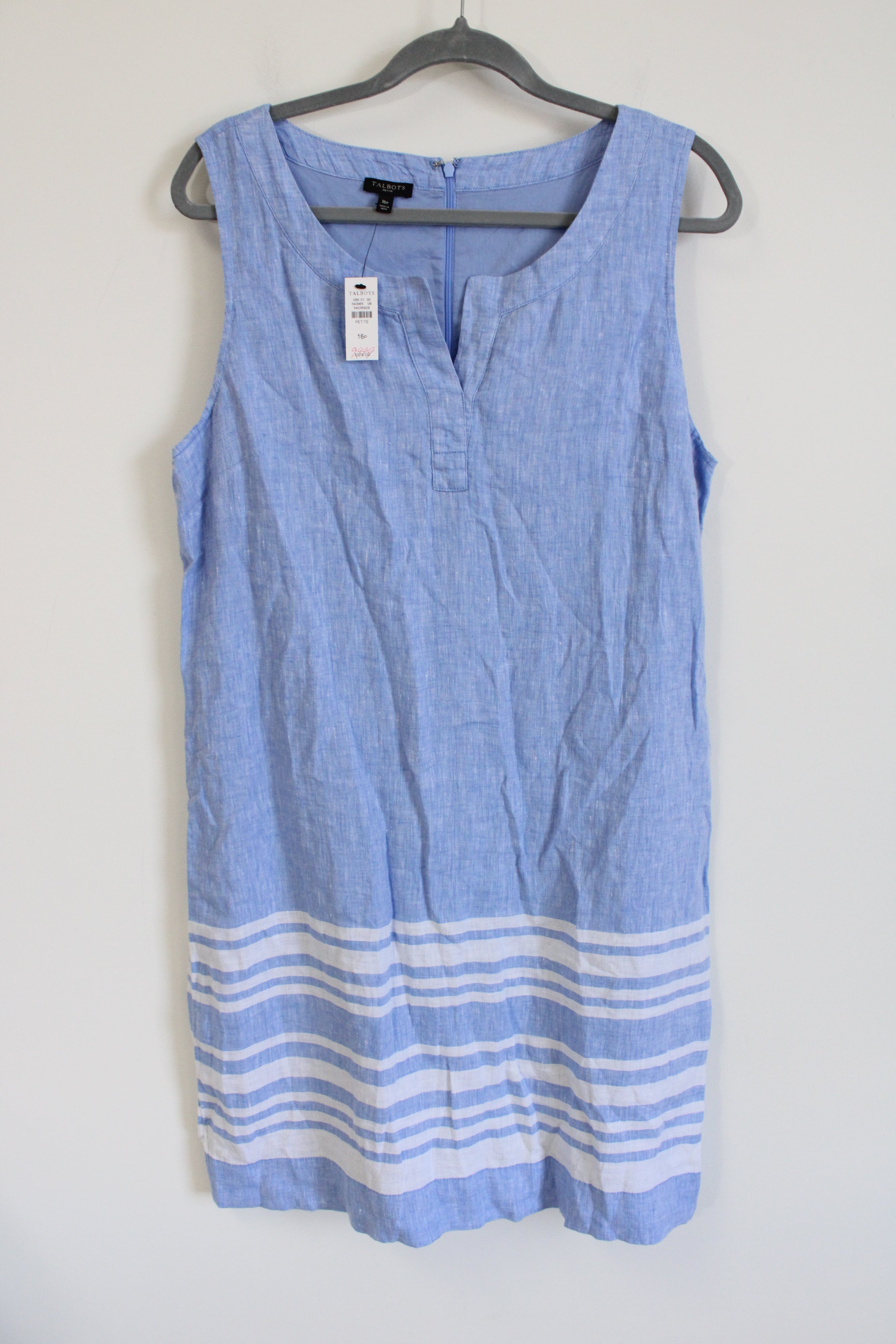 NEW Talbots Blue Linen Dress | 16 Petite