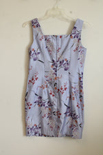 Dress Barn Lavender Square-neck Floral Dress | 10