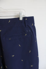 Under Armour Navy Yellow Patterned Shorts | 36