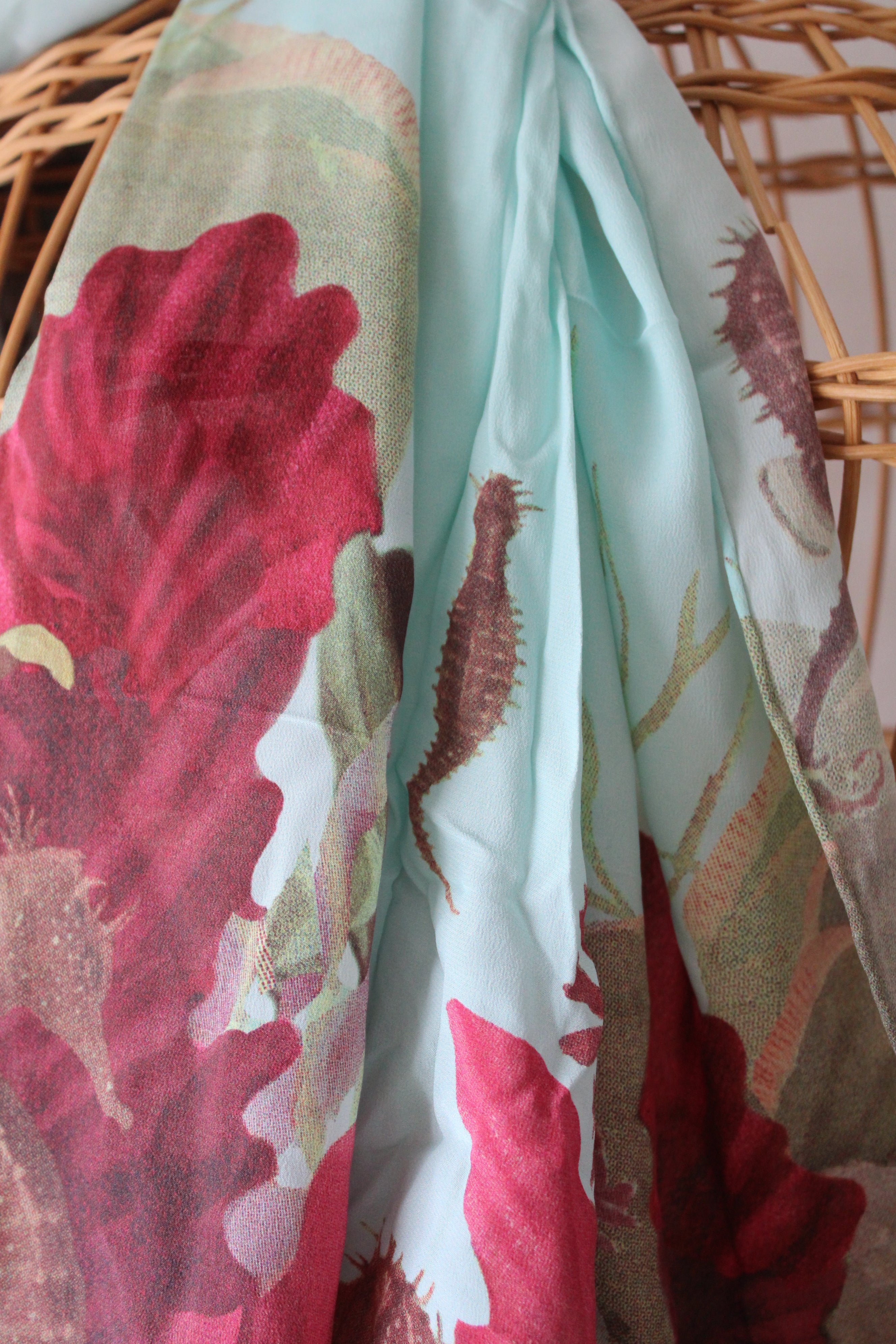 NEW Ted Baker Under The Sea Print Long Silk Scarf