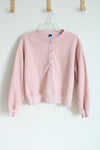 Old Navy Light Pink Fleece Pullover Sweatshirt | XS