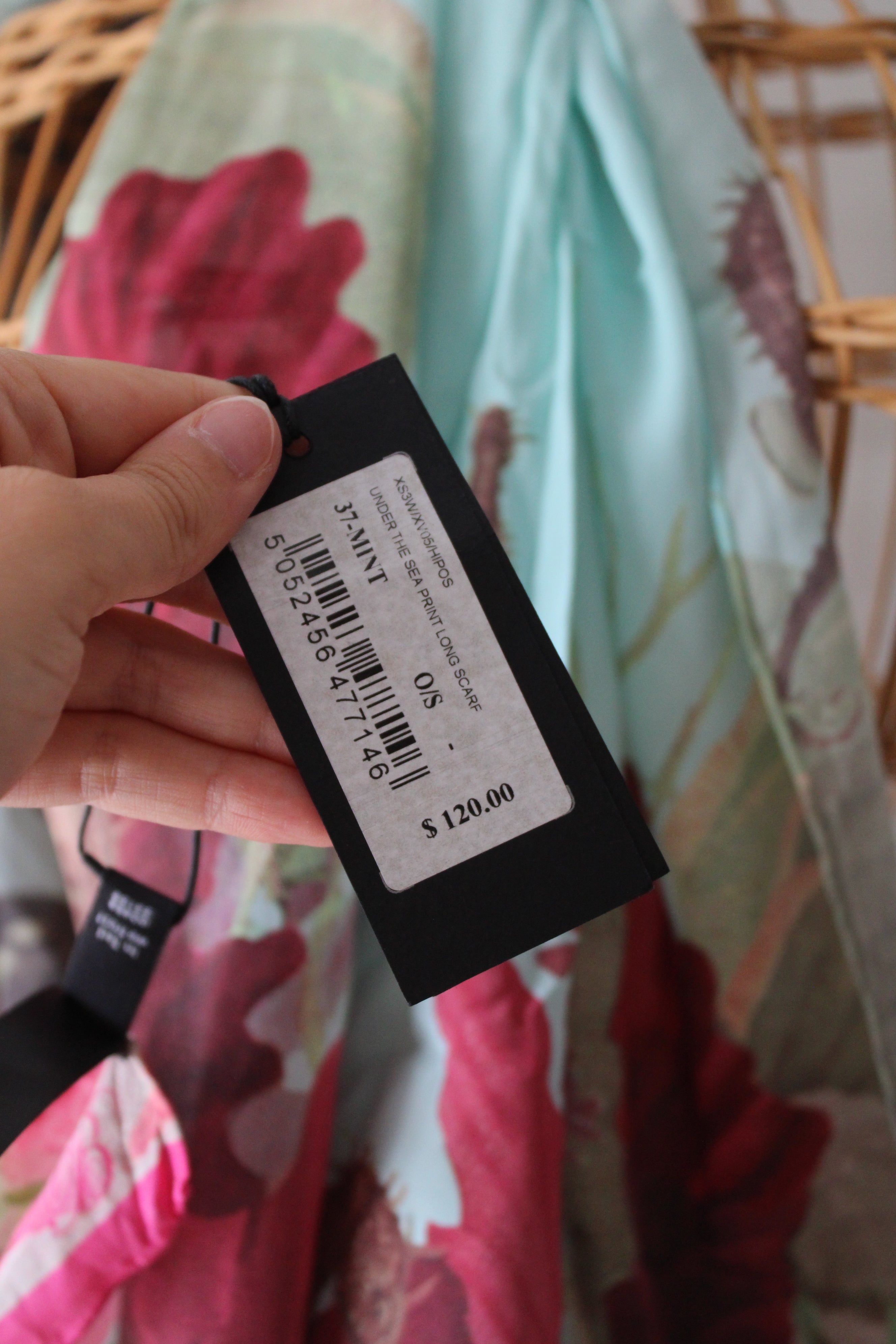 NEW Ted Baker Under The Sea Print Long Silk Scarf