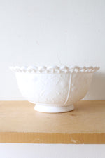 Challinor Taylor & Co. No. 313 Tree of Life Daisy Milk Glass Lace Edge Bowl