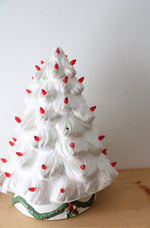 Hand Painted Santa Claus Glitter Light-Up Ceramic Christmas Tree