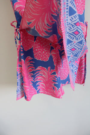 Lilly Pulitzer Blanca Pineapple Print Romper In Indigo | 00