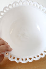 Challinor Taylor & Co. No. 313 Tree of Life Daisy Milk Glass Lace Edge Bowl