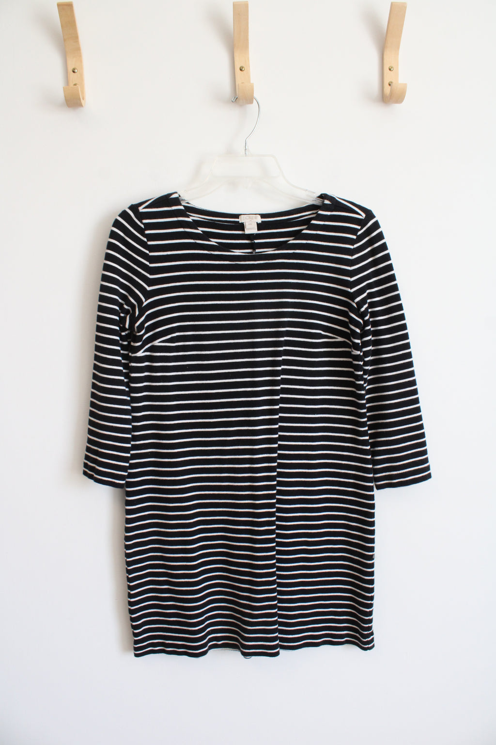 J.Crew Black & White Striped Long Sleeved Dress | XXS