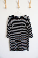 J.Crew Black & White Striped Long Sleeved Dress | XXS