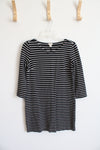 J.Crew Black & White Striped Long Sleeved Dress | XXS