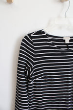 J.Crew Black & White Striped Long Sleeved Dress | XXS