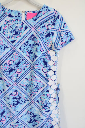 Lilly Pulitzer Blanca Blue Pink Patterned Romper | 0