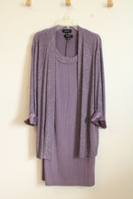 R &M Richards Purple Dress and Sparkle Jacket Set | 16