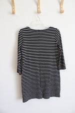 J.Crew Black & White Striped Long Sleeved Dress | XXS