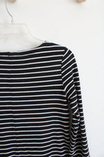 J.Crew Black & White Striped Long Sleeved Dress | XXS
