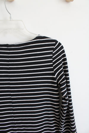 J.Crew Black & White Striped Long Sleeved Dress | XXS