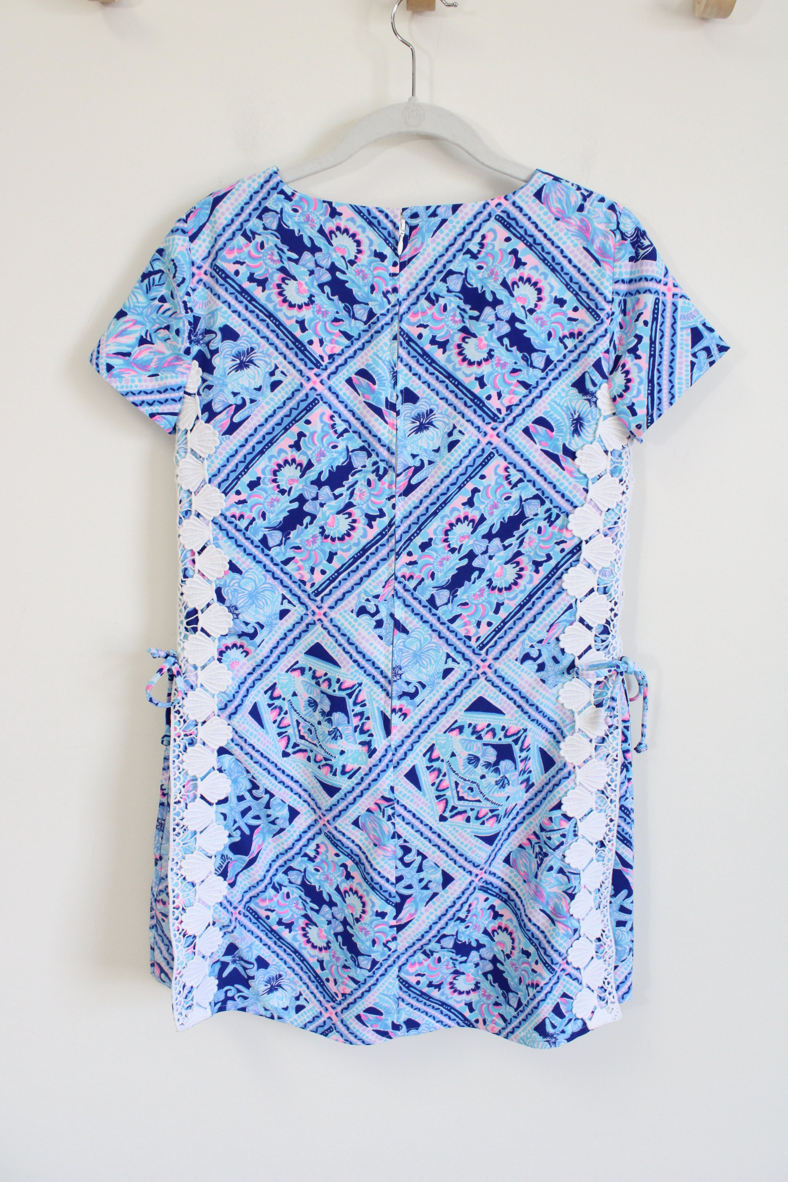 Lilly Pulitzer Blanca Blue Pink Patterned Romper | 0