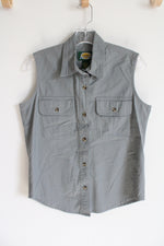Cabela's Gray Green Cotton Button Down Tank | S