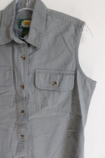 Cabela's Gray Green Cotton Button Down Tank | S