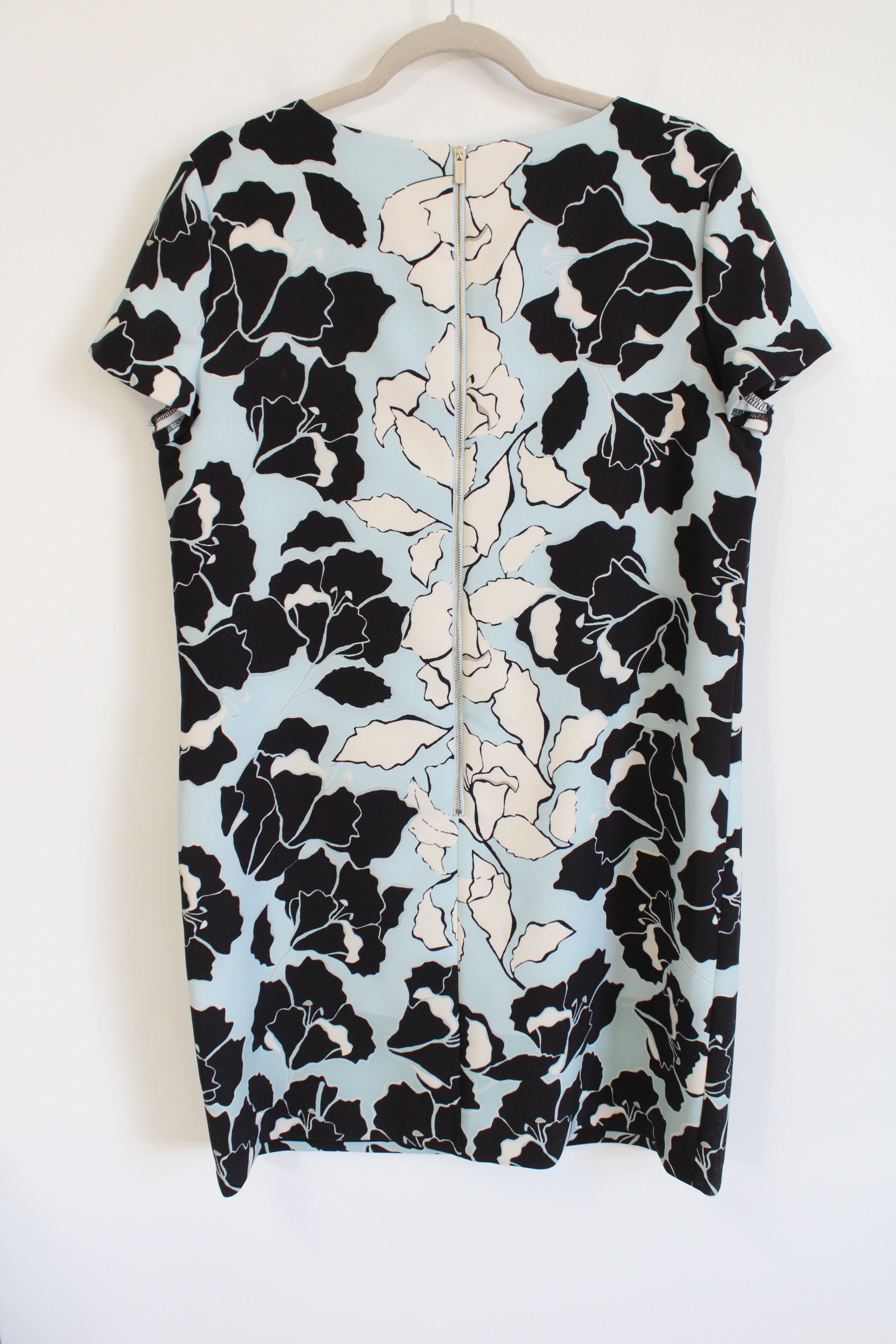 NEW Karl Lagerfeld Paris Blue Black Floral Dress | 14