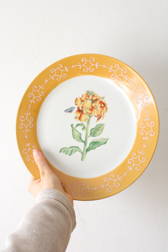 Elizabeth Marshali Yellow Floral Decor Plate