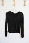 Shein Black Ribbed Long Sleeved Shirt | M