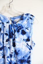 Calvin Klein Blue & White Patterned Sleeveless Top | S