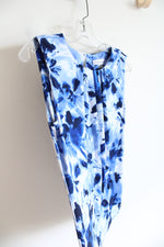Calvin Klein Blue & White Patterned Sleeveless Top | S