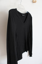 Shein Black Ribbed Long Sleeved Shirt | M