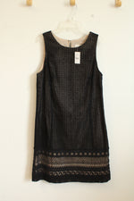 NEW Ann Taylor Loft Black and Tan Cutout Eyelet Dress | 10