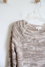 LOFT Tan Knit Sweater | M