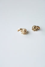 14K Yellow Gold Pearl Stud Earrings