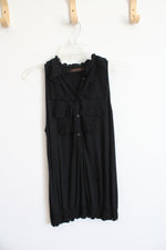 The Limited Black Ruffle Tank Top | S