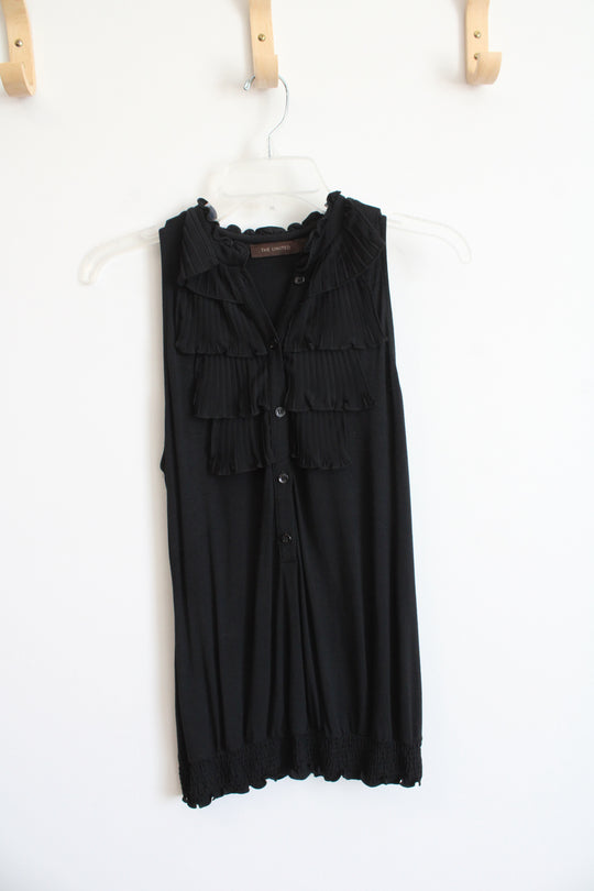 The Limited Black Ruffle Tank Top | S