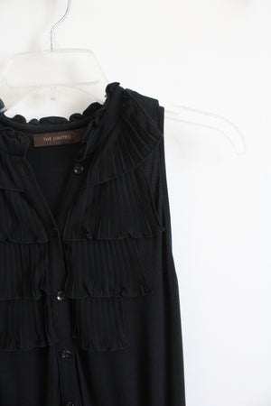 The Limited Black Ruffle Tank Top | S