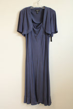 NEW R&M Richards Dusty Blue Shimmer Dress | 14P