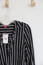 NEW Guess Black & White Striped Long Sleeved Top | M