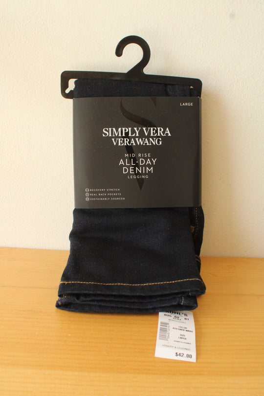 NEW Simply Vera Wang Midrise All Day Denim Legging | L