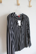NEW Guess Black & White Striped Long Sleeved Top | M