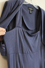 NEW R&M Richards Dusty Blue Shimmer Dress | 14P