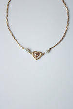 14K Yellow Gold Heart Rice Pearl Anklet