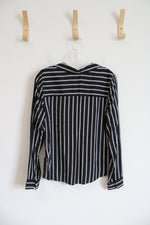 NEW Guess Black & White Striped Long Sleeved Top | M