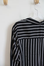 NEW Guess Black & White Striped Long Sleeved Top | M