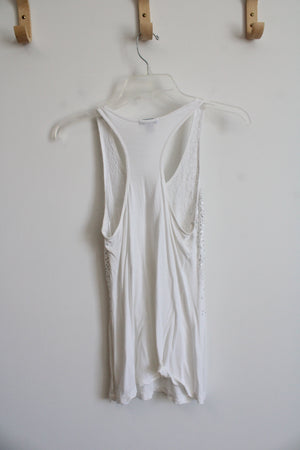 Old Navy White Sequined Tank | S