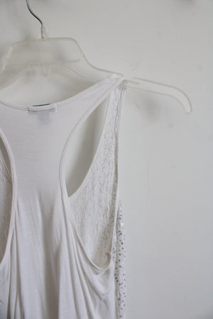 Old Navy White Sequined Tank | S