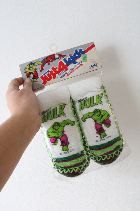 Just4Kids Vintage Skidproof Soles Incredible Hulk Slipper Socks