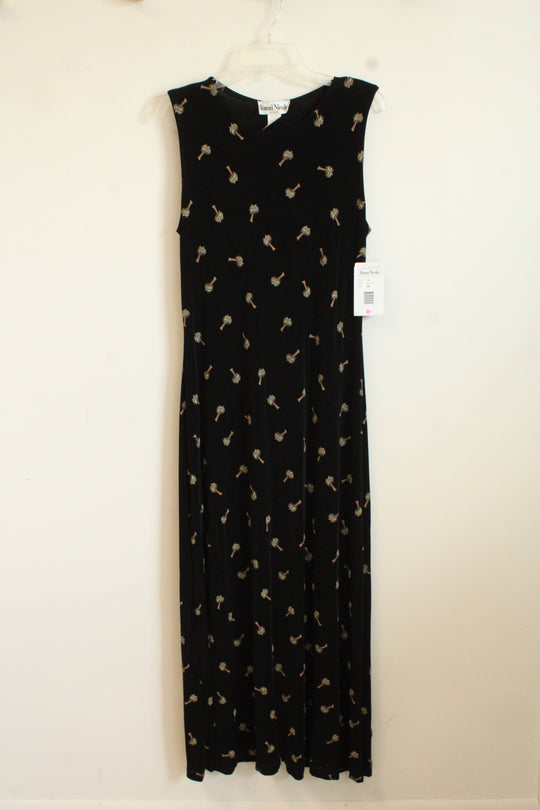 NEW Ronni Nicole Black Palm Tree Maxi Stretch Dress | 14