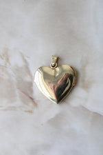 Flower Etched 14KT Yellow Gold Heart Locket Pendant