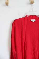 LOFT Red Cardigan | M
