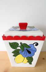 Vintage JG Painted Flour Porcelain Cannister