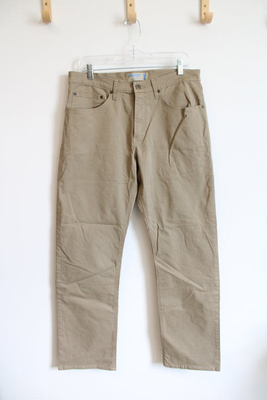 Wrangler Straight Fit Flex Tan Pants | 33X30